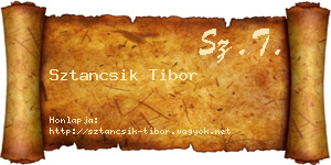 Sztancsik Tibor névjegykártya